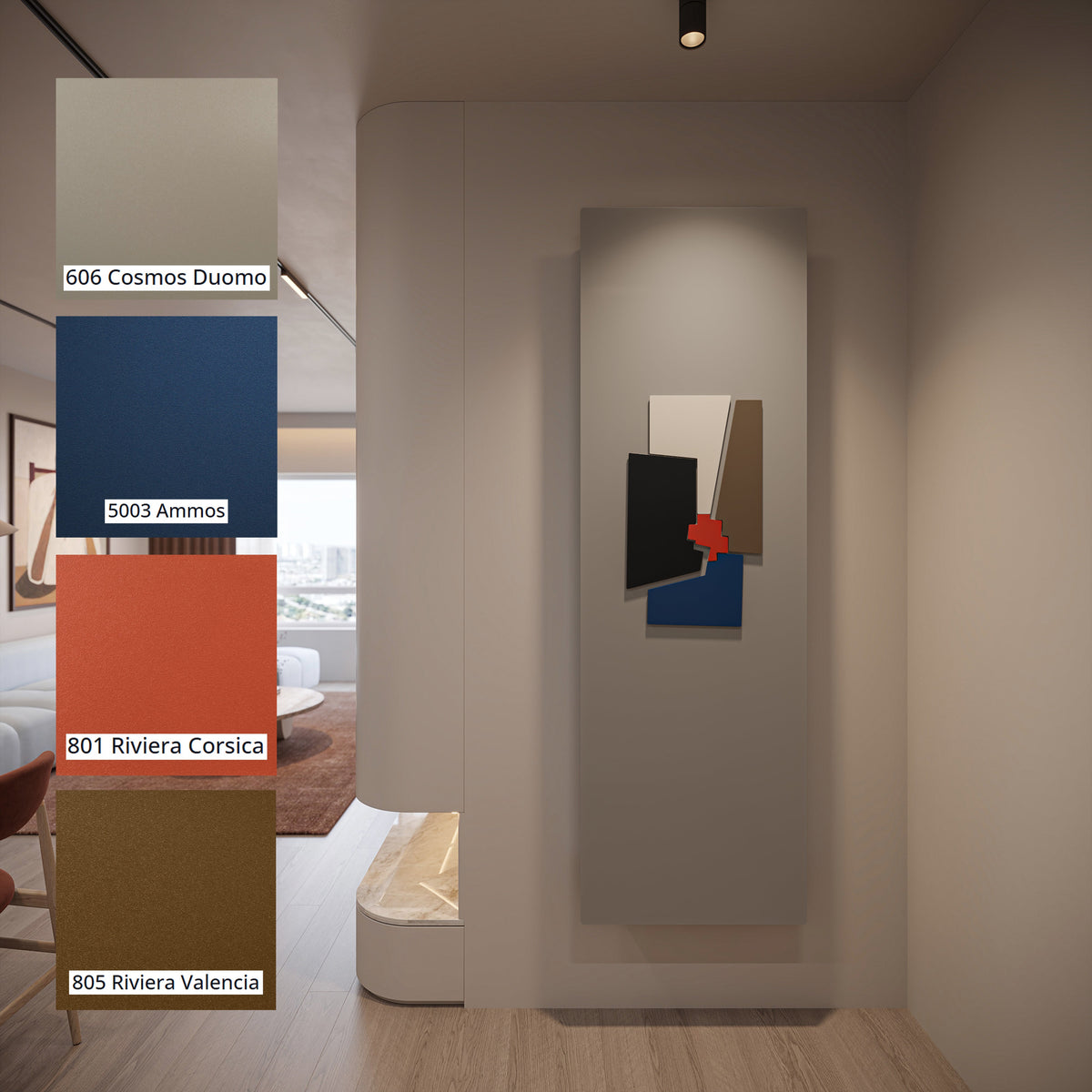Heatnest Puzzle urban taupe & ember detail