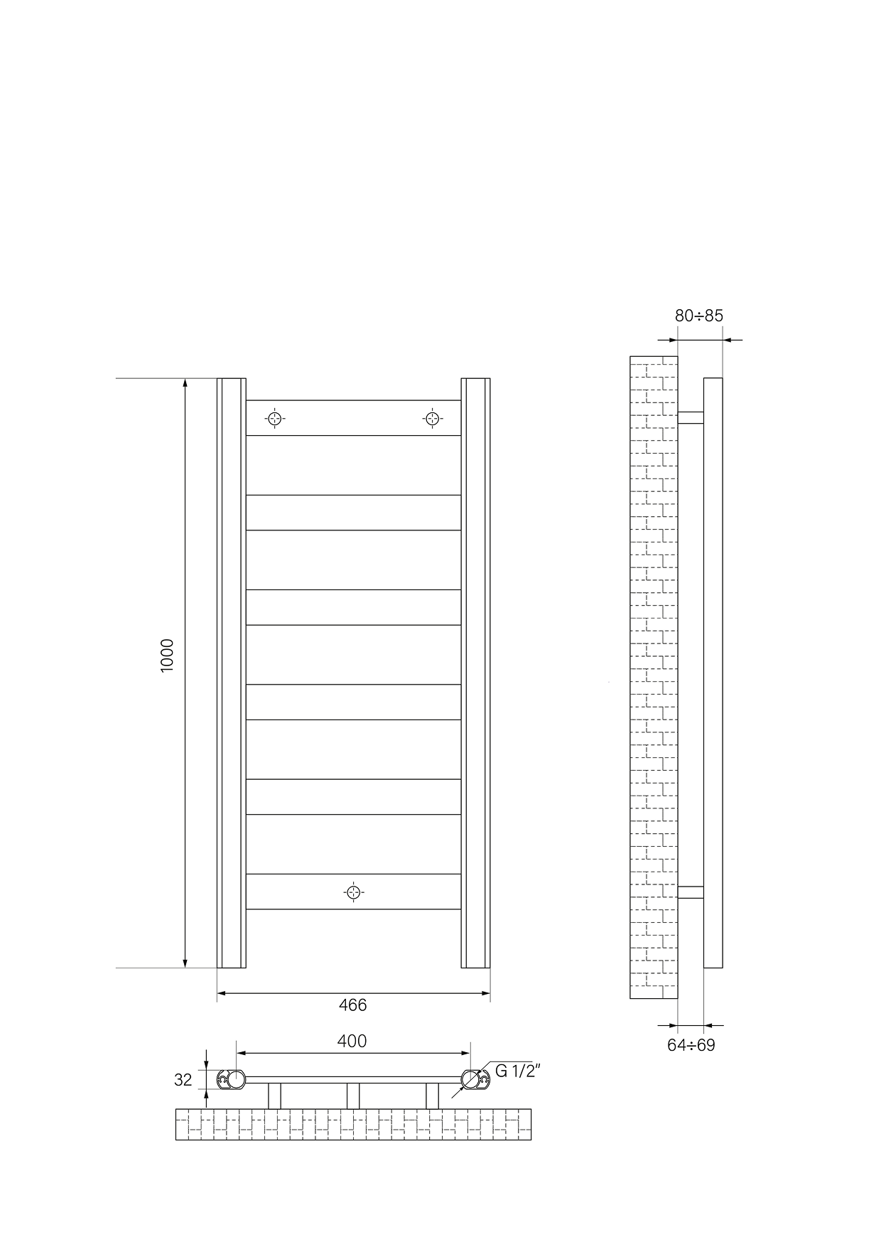 Oval Delux technische tekening 1000x466