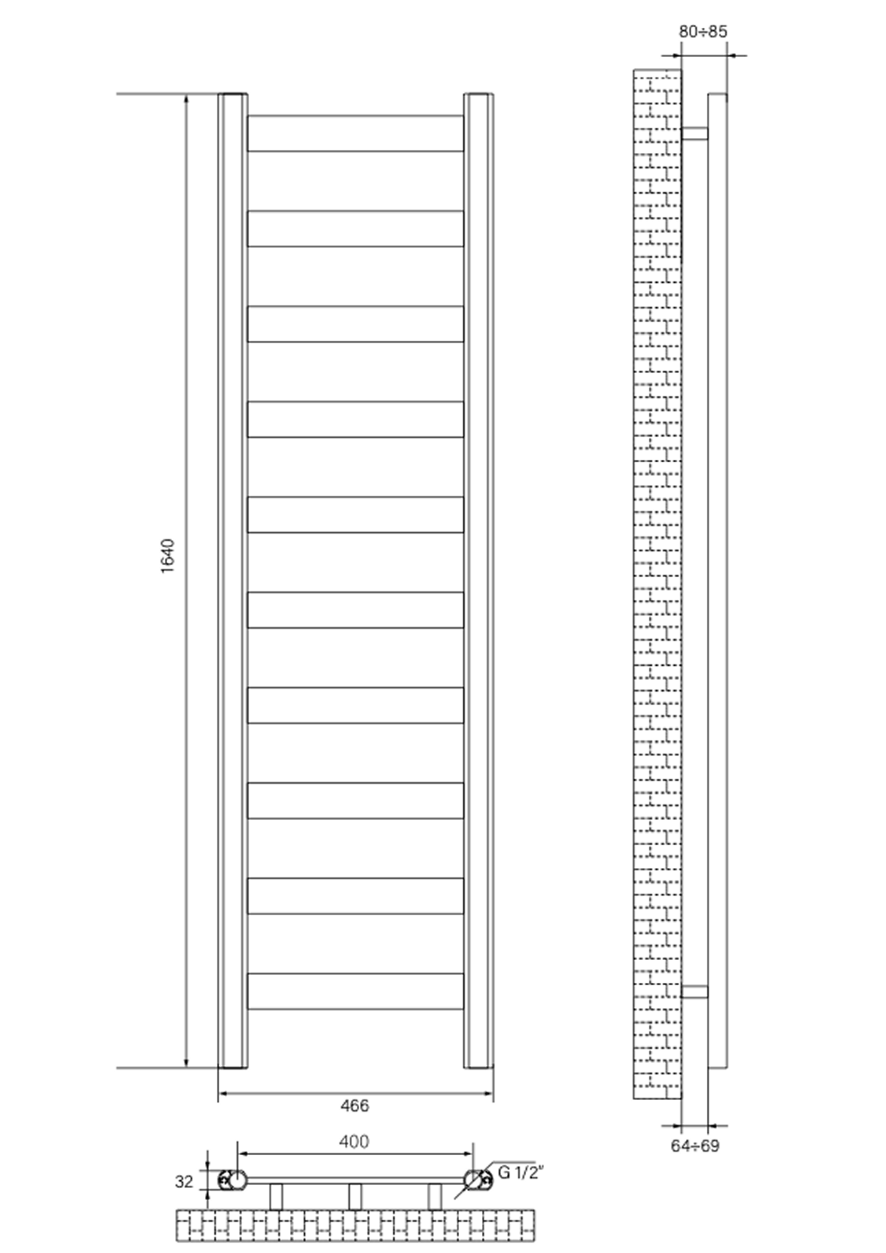 Oval Delux technische tekening 1640x466