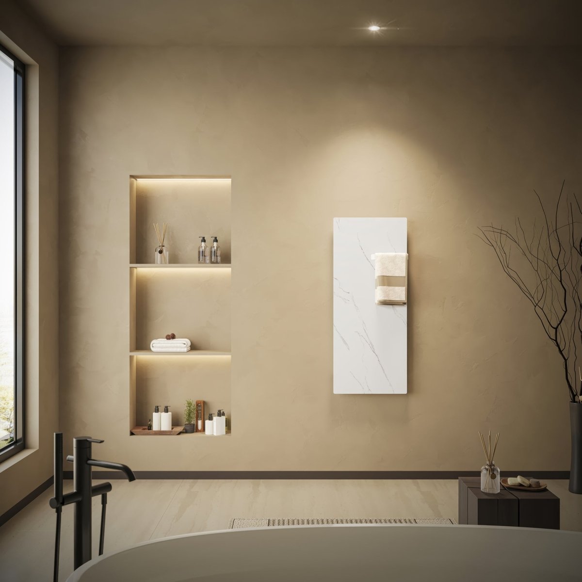 Monotile - pure ivory - 1200x500mm - front view