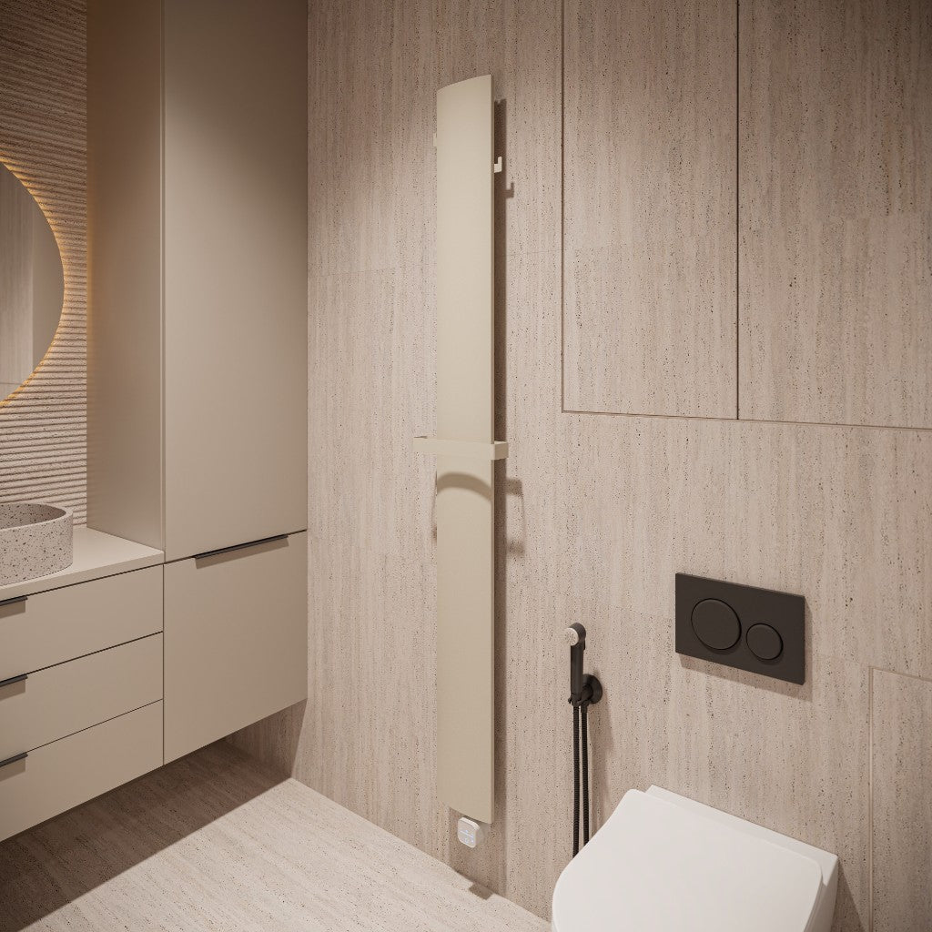 Stilo soft linen 1800x170 — schuin aanzicht in badkamer